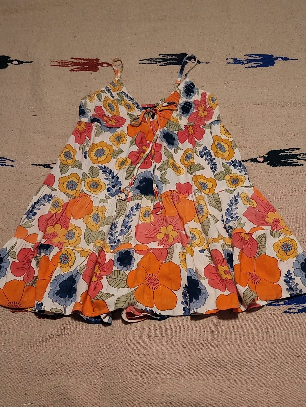 Angie Flowercore Multicolor Floral Blooms Garden Party Tiered Sundress